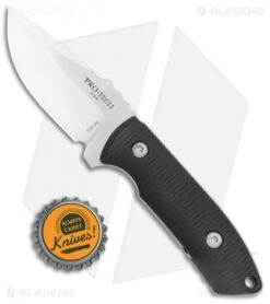 Pro-Tech George SBR Fixed Blade Knife Black G-10 (3.25" Satin) Leather Sheath -Rambo Knives Shop Pro Tech George SBR Fixed Blade Black G 10 Satin BHQ 126221 jr bottlecap