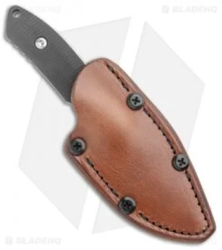 Pro-Tech George SBR Fixed Blade Knife Black G-10 (3.25" Satin) Leather Sheath -Rambo Knives Shop Pro Tech George SBR Fixed Blade Black G 10 Satin BHQ 126221 jr sheath
