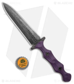 Stroup Knives Dagger Fixed Blade Knife Purple G-10 (5.25" Black SW) -Rambo Knives Shop Stroup Knives Dagger Fixed Blade Purple G 10 Black SW BHQ 175262 jr bottlecap