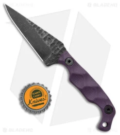 Stroup Knives Mini EDC Fixed Blade Knife Purple G-10 (3.1" Black SW) -Rambo Knives Shop Stroup Knives Mini EDC Fixed Blade Purple G 10 Black SW BHQ 175255 jr bottlecap