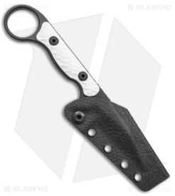 Toor Knives Jank Shank Tactical Fixed Blade Knife White G-10 (3" Black) -Rambo Knives Shop Toor Knives G 10 Jank Shank Shadow Black Tactical Fixed Blade White BHQ 139082 jr sheath