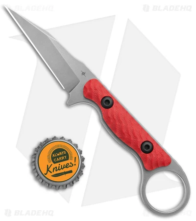 Toor Knives Jank Shank Tactical Fixed Blade Knife Red G-10 (3" Gray) 4 Toor Knives Jank Shank Tactical Fixed Blade Knife Red G-10 (3" Gray) - Image 4