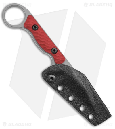 Toor Knives Jank Shank Tactical Fixed Blade Knife Red G-10 (3" Gray) 3 Toor Knives Jank Shank Tactical Fixed Blade Knife Red G-10 (3" Gray) - Image 3