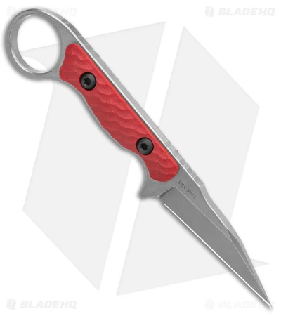 Toor Knives Jank Shank Tactical Fixed Blade Knife Red G-10 (3" Gray) 2 Toor Knives Jank Shank Tactical Fixed Blade Knife Red G-10 (3" Gray) - Image 2