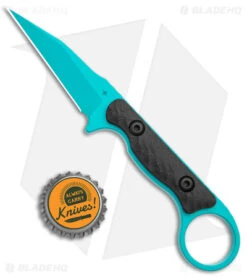 Toor Knives Jank Shank Tactical Fixed Blade Knife Black G-10 (3" Teal) -Rambo Knives Shop Toor Knives G 10 Jank Shank Teal Tactical Black BHQ 139081 jr bottlecap