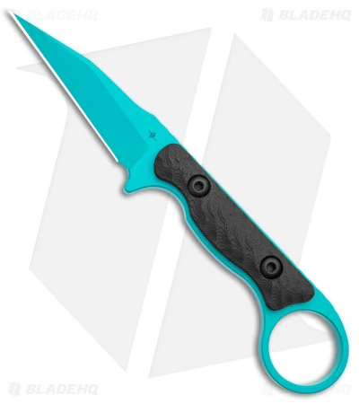 Toor Knives Jank Shank Tactical Fixed Blade Knife Black G-10 (3" Teal) -Rambo Knives Shop Toor Knives G 10 Jank Shank Teal Tactical Black BHQ 139081 jr