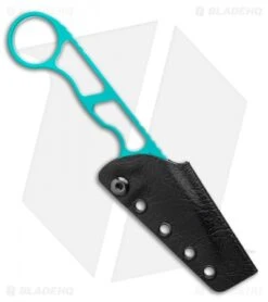 Toor Knives Jank Shank Teal Tactical Fixed Blade Knife (3" CPM-S35VN) -Rambo Knives Shop Toor Knives Jank Shank Teal Fixed Blade Knife 3.0 BHQ 123649 LS Sheath