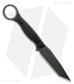 Rambo Knives Shop -Rambo Knives Shop Toor Knives Serpent Caiman Green Fixed Blade Knife Black G10 3.75 BHQ 123640 LS Spine