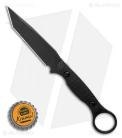 Toor Knives Serpent Tanto Fixed Blade Knife Shadow Black G-10 (3.9" Black) -Rambo Knives Shop Toor Knives Serpent Shadow Black Fixed Blade Knife Black G10 3.75 BHQ 123641 LS Bottlecap