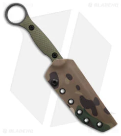 Toor Knives Serpent Tanto Fixed Blade Knife Covert Green G-10 (3.9" Black) -Rambo Knives Shop Toor Knives Serpent Tanto Fixed Blade Knife Covert Green G 10 3in Black BHQ 182020 td sheath