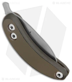 Woods Monkey LT. Wright Banana Peel Spear Point Green Camo G-10 (2.5" Satin) -Rambo Knives Shop Woodsmonkey Banana Peel LT 3 8th G 10 Green Camo SP BHQ 174151 jr side