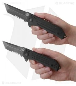 CRKT Ruger Knives 2-Stage Tanto Flipper Knife (4" Black SW Serr) R2102K -Rambo Knives Shop crkt ruger r2103k hand cm
